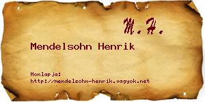 Mendelsohn Henrik névjegykártya